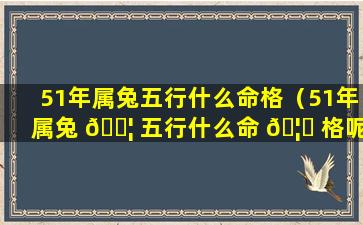 51年属兔五行什么命格（51年属兔 🐦 五行什么命 🦆 格呢）